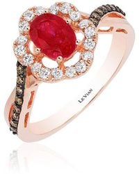 Le Vian - Le Vian Chocolatier 14k Strawberry Gold 1.11 Ct. Tw. Diamond & Ruby Ring - Lyst