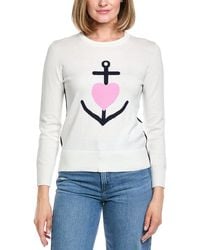 Hannah Rose - Anchor Heart Side Panel Cashmere-Blend Sweater - Lyst