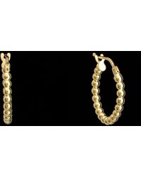 Italian Gold - 18K Beaded Hoops - Lyst