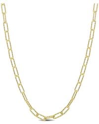Italian Silver - 18K Over Fancy Paperclip Chain Necklace - Lyst
