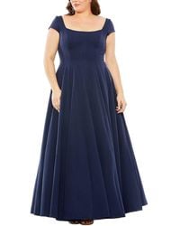 Mac Duggal - Plus Cap Sleeve Square Neck Ball Gown - Lyst