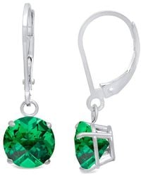 MaxColor - 10k 2.90 Ct. Tw. Lab-grown Emerald Dangle Earrings - Lyst