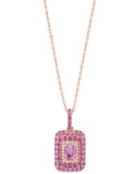 Effy Fine Jewelry - 14K Rose 1.99 Ct. Tw. Diamond & Sapphire Necklace - Lyst