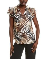 Anne Klein - Ruffle Sleeve Tie Blouse - Lyst