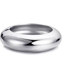 Adornia - Silver Chunky Dome Bangle Bracelet - Lyst