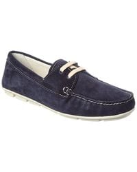 Prada - Embossed Suede Driving Shoe - Lyst