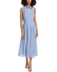 Max Studio - Sleeveless Pleat Front Collard Midi Dress - Lyst