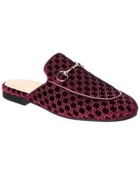 Gucci - Princetown Gg Velvet Mule - Lyst