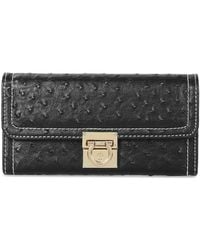 Tiffany & Fred Paris - Classic Ostrich-Embossed Leather Wallet - Lyst