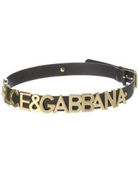 Dolce & Gabbana - Kim Lettering Leather Belt - Lyst