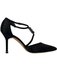 Manolo Blahnik - Satin Seneca Crystal-Embellished Pump (Authentic Pre- Loved) - Lyst