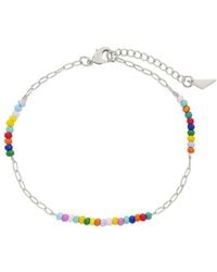 Sterling Forever - Iridiana Beaded Anklet - Lyst