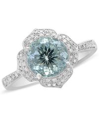 Effy Fine Jewellery 14k 1.62 Ct. Tw. Diamond & Aquamarine Ring - Blue