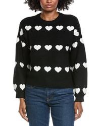 Cece - Heart Jacquard Crew Sweater - Lyst
