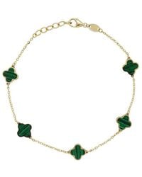 Italian Gold - 14k Malachite Enamel Chain Bracelet - Lyst