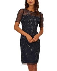 Adrianna Papell - Short Sleeve Mini Dress - Lyst