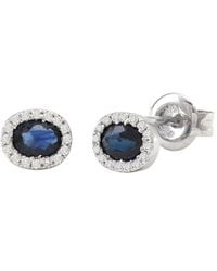Gemstones - 0.49 Ct. Tw. Diamond & Sapphire 14K Earrings - Lyst