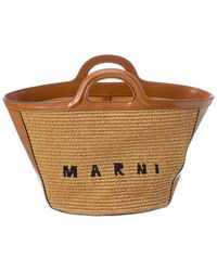 Marni - Tropicalia Small Leather Tote - Lyst