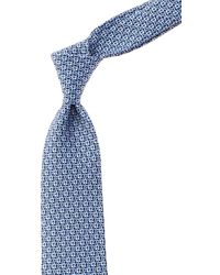 Mens Accessories Ties Ferragamo Horseshoe-print Silk Tie in Blue for Men 