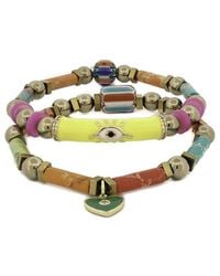 Ebru Jewelry - One Of A Kind Plated Jasper Beaded Bracelet - Lyst