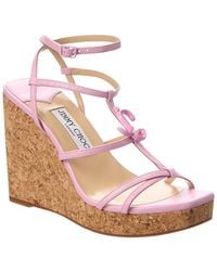 Jimmy Choo - Jc 110 Leather Wedge Sandal - Lyst