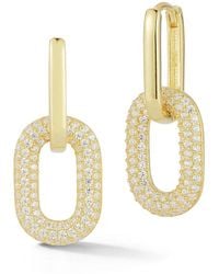 Chloe and Madison - 14k Over Silver Cz Link Earrings - Lyst