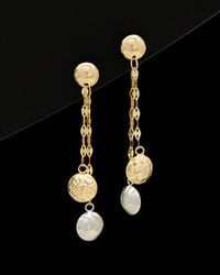 Italian Gold - 14K Two-Tone Drop Earrings - Lyst