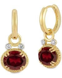 Reiss - 14k 5.10 Ct. Tw. Diamond & Garnet Earrings - Lyst