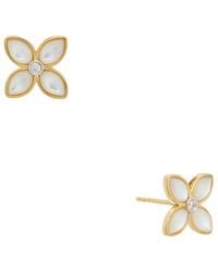 Maitre De Diamant - 18K 0.02 Ct. Tw. Diamond & Pearl Earrings - Lyst