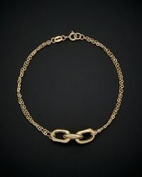 Italian Gold - 14k Fancy 3-link Forzatina Double Strand Bracelet - Lyst