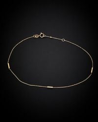 Italian Gold - 14k Tube Station Ankle Bracelet - Lyst