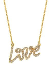 Suzy Levian - 14k 0.30 Ct. Tw. Diamond Love Necklace - Lyst