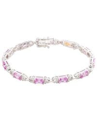 Suzy Levian - Silver 0.02 Ct. Tw. Diamond & Gemstone Bracelet - Lyst