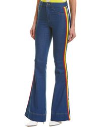 Alice + Olivia Kayleigh French Blue Multicolour Flare Leg