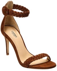 L'Agence - Larissa Suede & Leather Sandal - Lyst