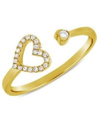Sabrina Designs - 14K 0.08 Ct. Tw. Diamond Open Heart Ring - Lyst