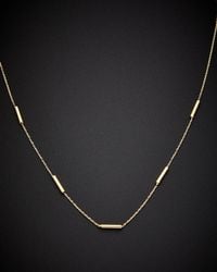 Italian Gold - 14K Tube Station Necklace - Lyst