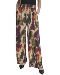 DKNY - Printed Plisse Wide Leg Pant - Lyst