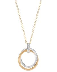 Reiss - Circle Of Love 14K 0.30 Ct. Tw. Diamond Circle & Bar Necklace - Lyst