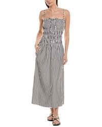 Onia - Smocked Linen-Blend Midi Dress - Lyst