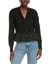 Moncler - Peplum Cashmere & Silk-Blend Cardigan - Lyst