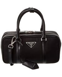 Prada - Logo Nylon & Leather Shoulder Bag - Lyst