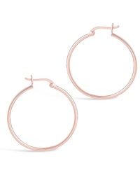 Sterling Forever - 14k Rose Gold Vermeil Hoops - Lyst