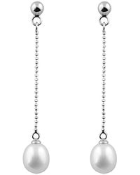 Splendid - Silver 7-8mm Akoya Pearl Earrings - Lyst