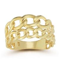 Chloe and Madison - 14k Over Silver Double Curb Stack Ring - Lyst