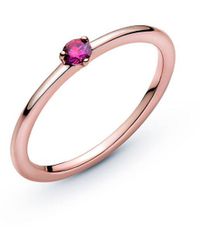 PANDORA - Timeless 14k Rose Gold Plated Cz Ring - Lyst