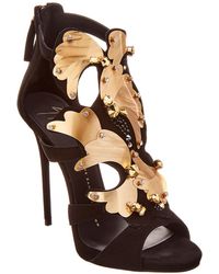 Giuseppe Zanotti Embellished Suede Sandal - Black