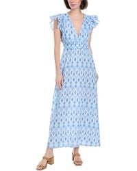 Sail To Sable - V-Neck Flutter Sleeve Linen-Blend Maxi Dress - Lyst