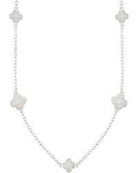 Adornia - Mother Of Pearl 36In Flower Station Necklace - Lyst