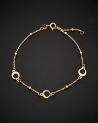 Italian Gold - 14k Beads & Circle Station Adjustable Length Bracelet - Lyst